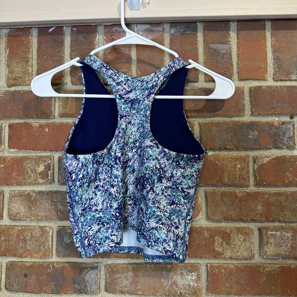 Athleta Girl Printed Long Distance Sports‎ Bra Blue Purple Size XL 14 - Picture 5 of 11